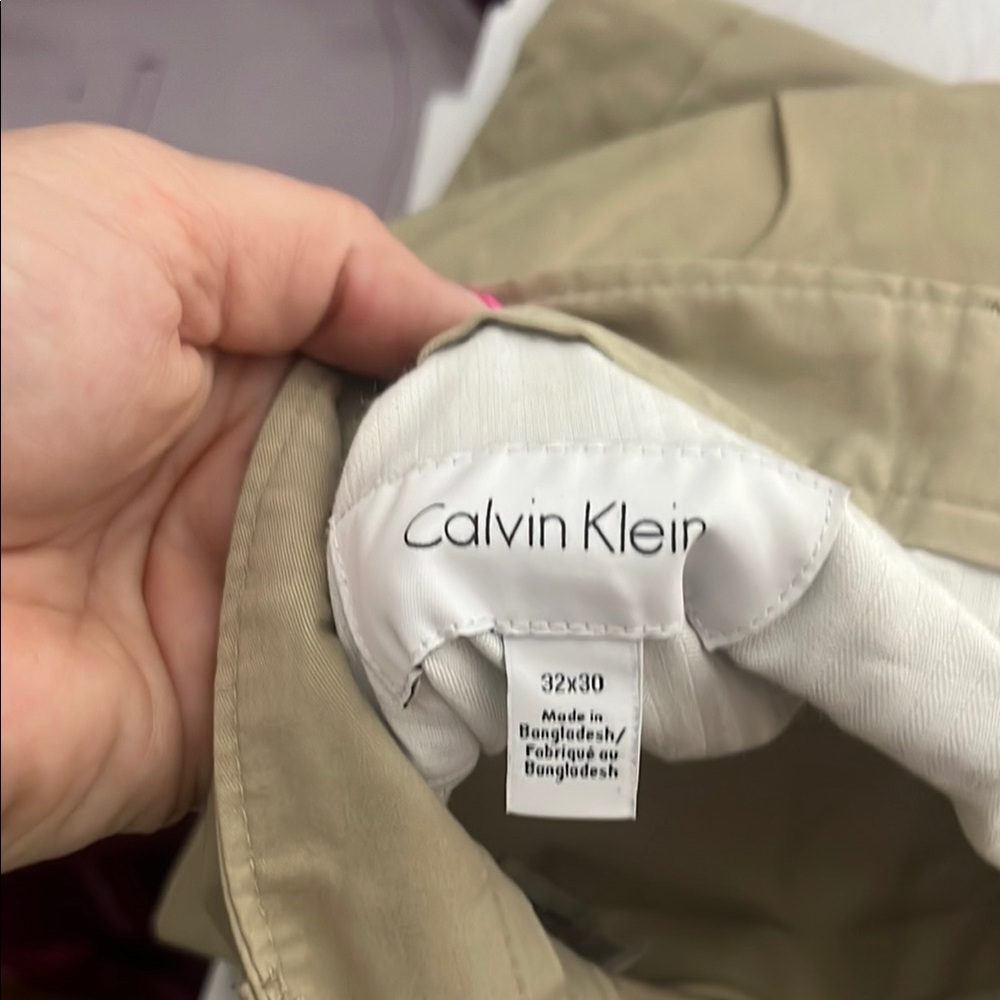 Calvin Klein Tan Chinos with Straight Leg and Relaxed Fit - Picture 8 of 8